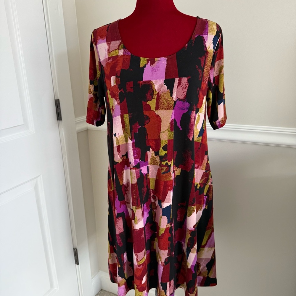 Nina Leonard swing dress with back cross cross detail size M